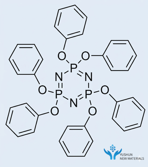 Chemical structure of Hexaphenoxycyclotriphosphazene (HPCTP) CAS 1184-10-7